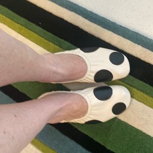 This years Tory Burch unique polka dot shoes.  Sold out. Box dust  bag included